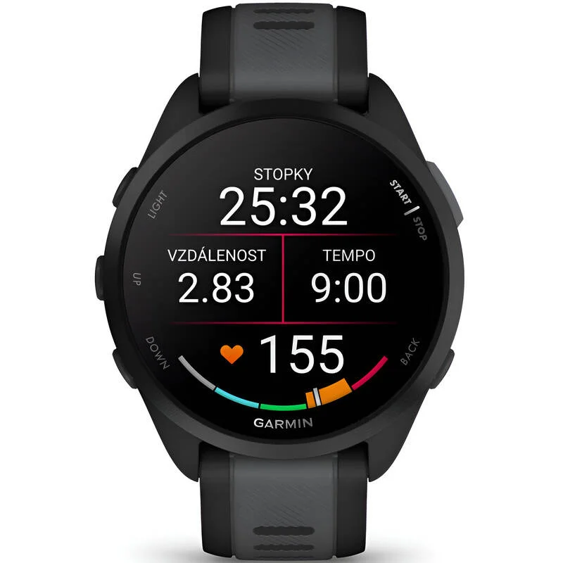 Garmin Forerunner 165 — Black / Slate Gray, Android / iPhone · vestavěná GPS · bez ukládání hudby